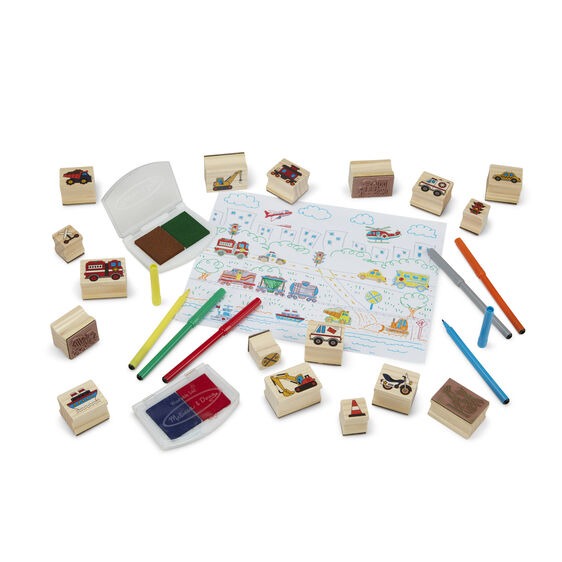 Vehicles Wooden Stamp Set Twinkle